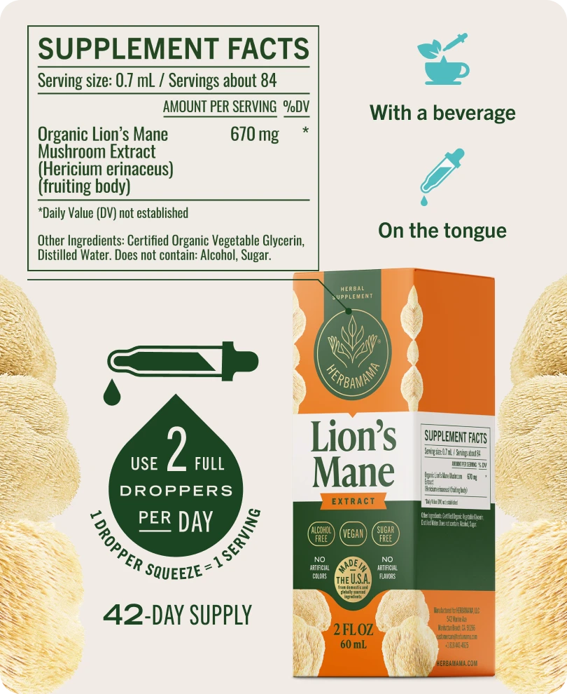 Lion's Mane Extract Drops - 2 Fl. Oz. Bottle