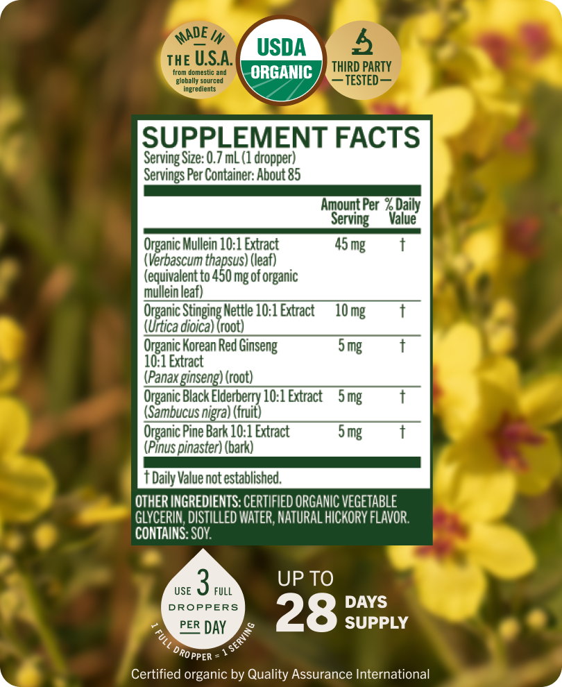 USDA Organic Lung Support Complex Drops - 2 Fl. Oz. Bottle