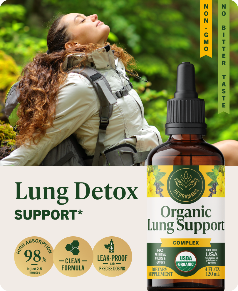 USDA Organic Lung Support Complex Drops - 4 Fl. Oz. Bottle