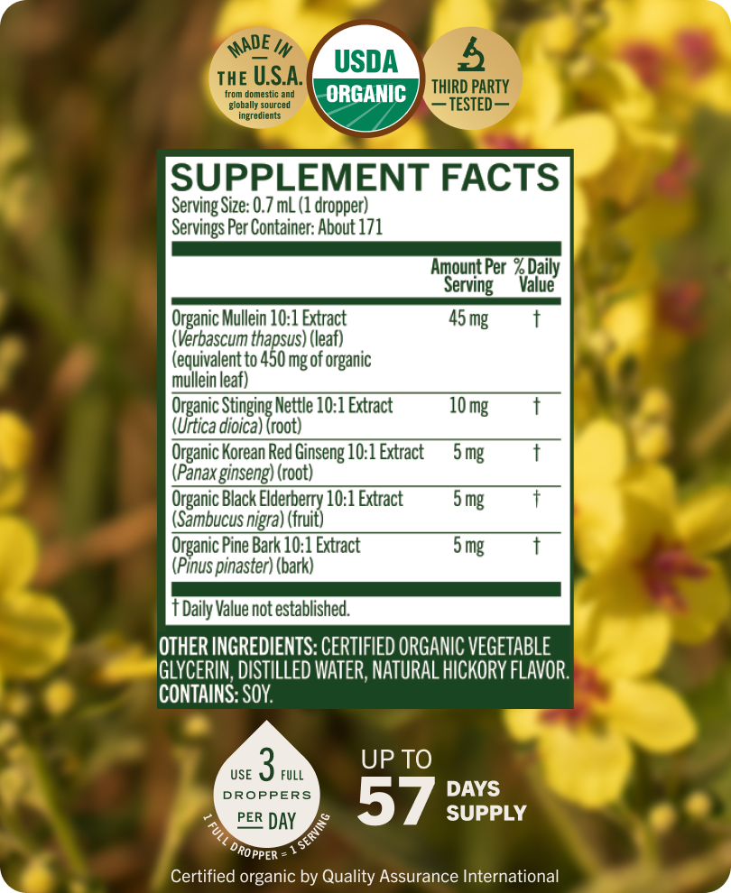 USDA Organic Lung Support Complex Drops - 4 Fl. Oz. Bottle