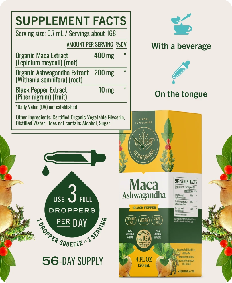 Maca Ashwagandha Drops - 4 Fl. Oz. Bottle