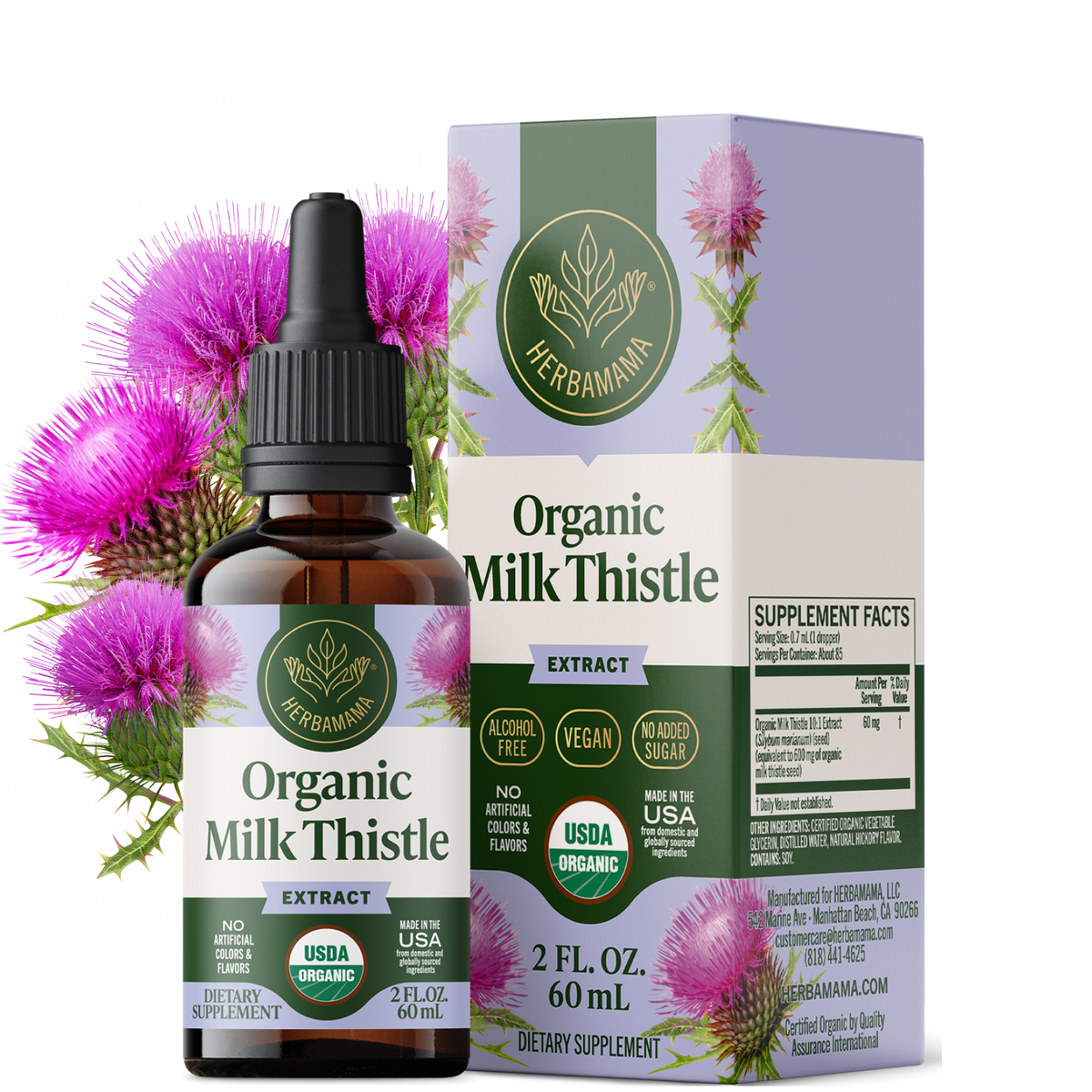USDA Organic Milk Thistle Extract Drops - 2 Fl. Oz. Bottle