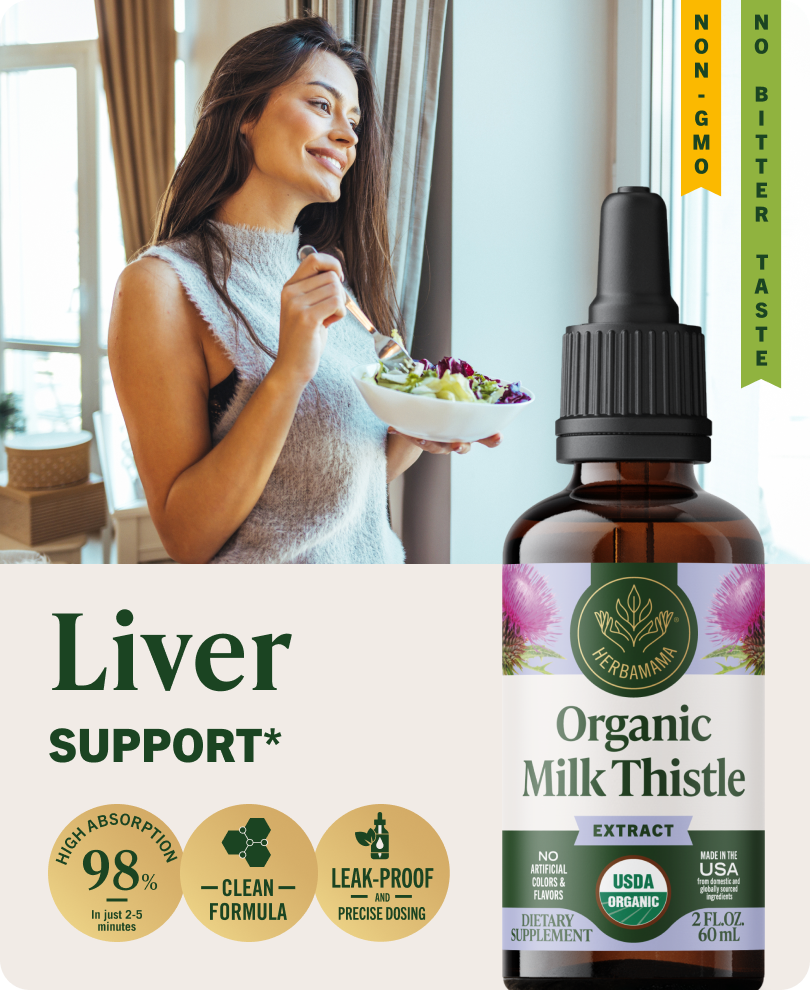 USDA Organic Milk Thistle Extract Drops - 2 Fl. Oz. Bottle