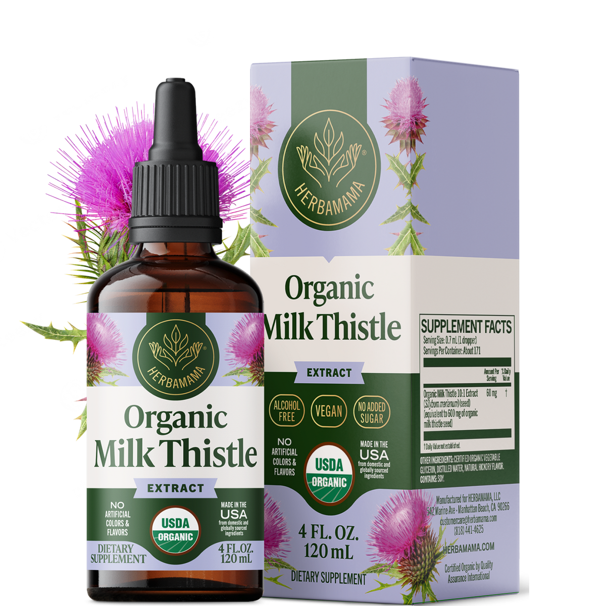 USDA Organic Milk Thistle Extract Drops - 4 Fl. Oz. Bottle