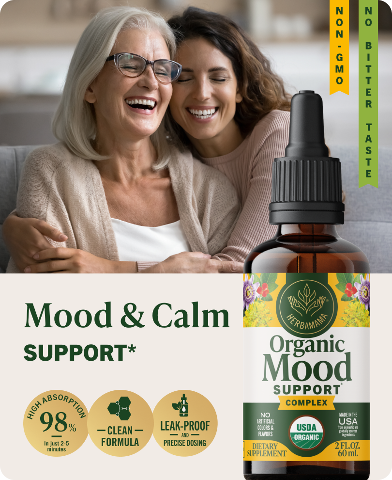 USDA Organic Mood Support Complex Drops - 2 Fl. Oz. Bottle