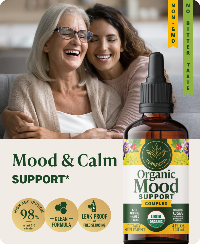 USDA Organic Mood Support Complex Drops - 4 Fl. Oz. Bottle