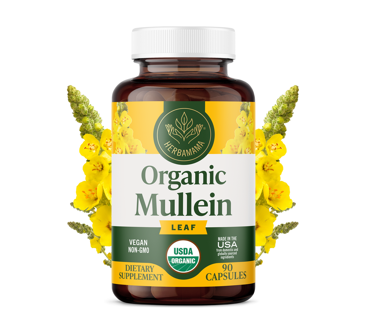 USDA Organic Mullein Leaf Capsules - 90 CT