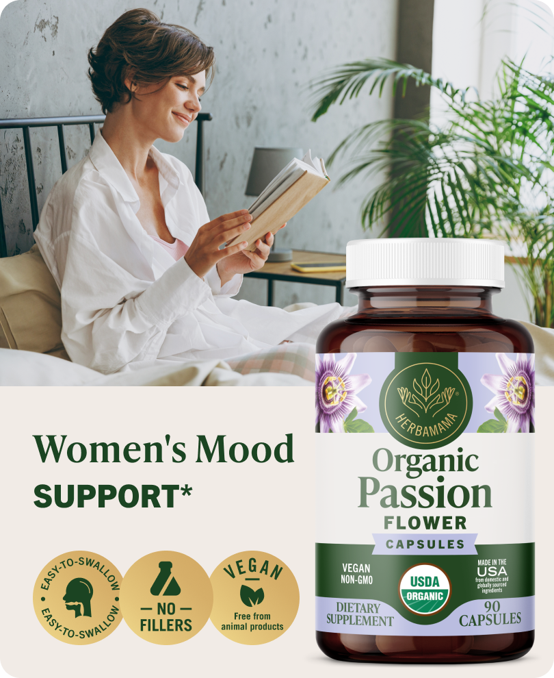 USDA Organic Passion Flower Capsules - 90 CT
