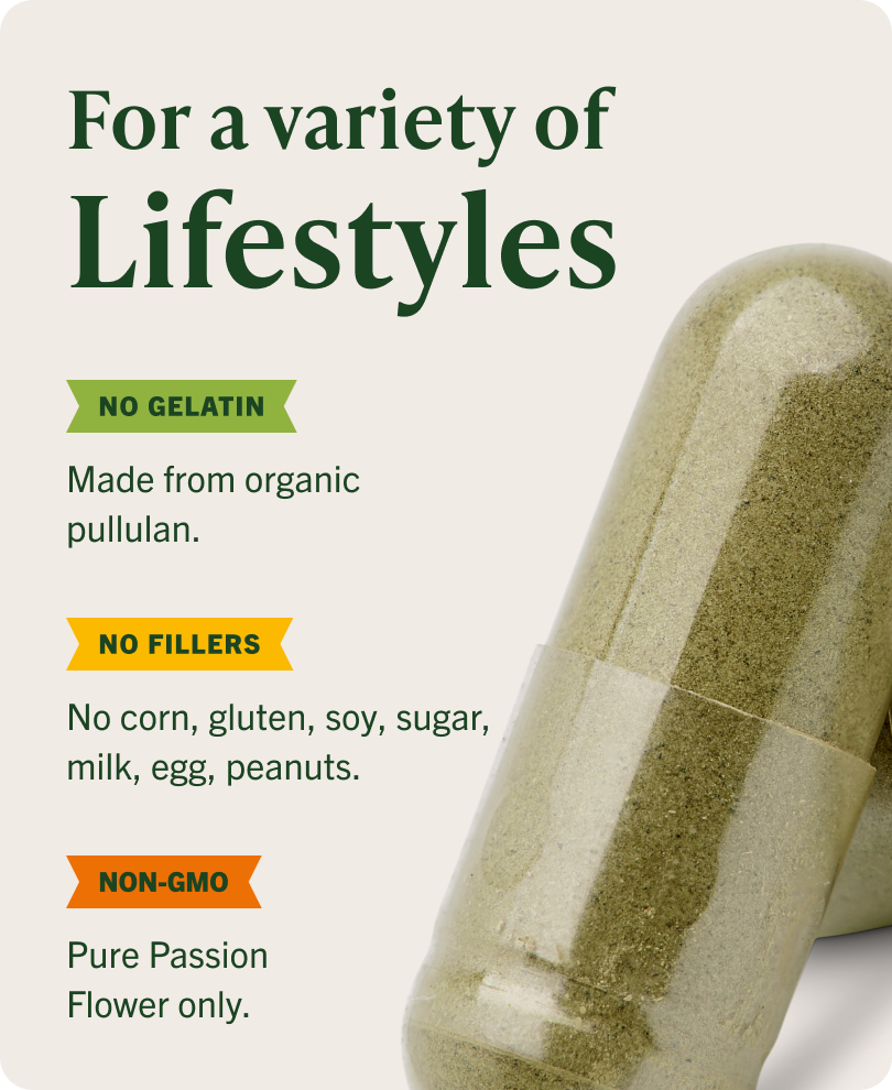 USDA Organic Passion Flower Capsules - 90 CT
