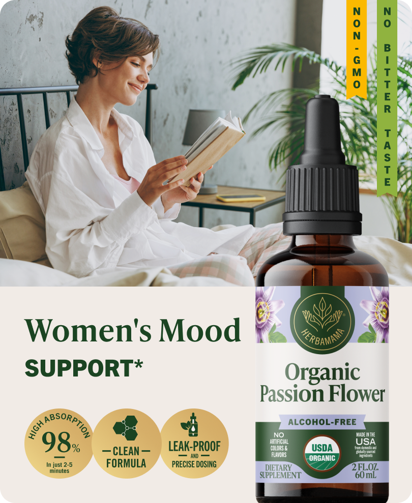 USDA Organic Passion Flower Drops - 2 Fl. Oz. Bottle
