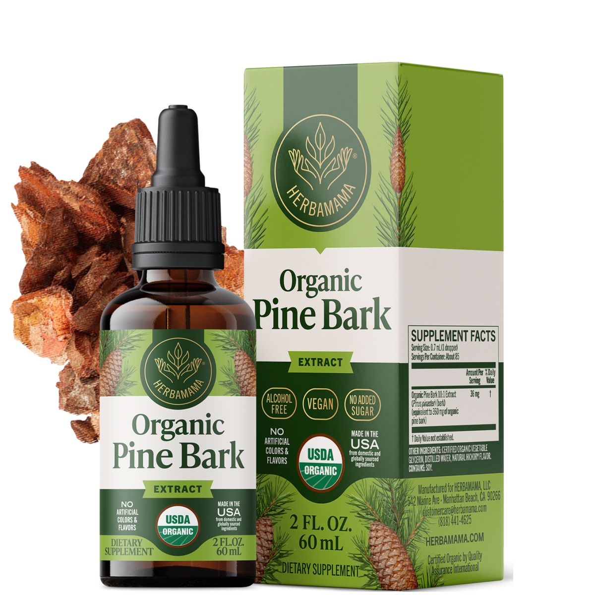 USDA Organic Pine Bark Drops - 2 Fl. Oz. Bottle