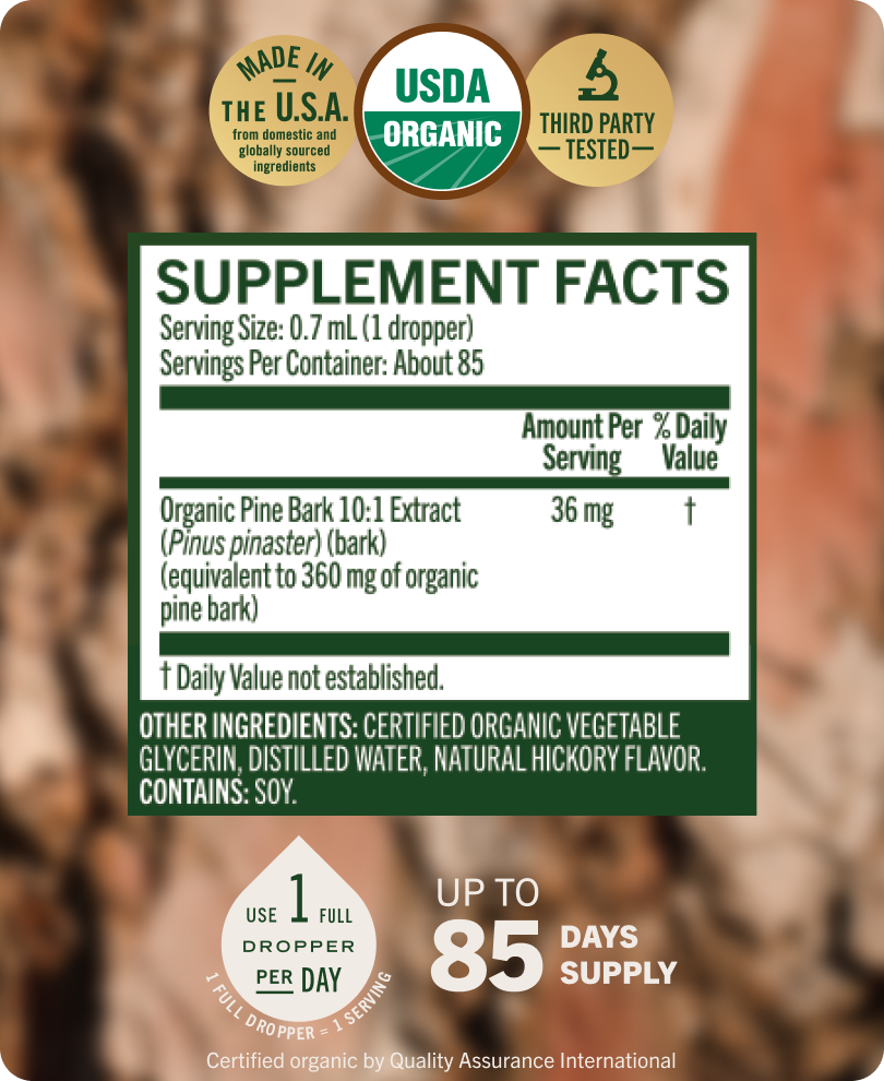 USDA Organic Pine Bark Drops - 2 Fl. Oz. Bottle