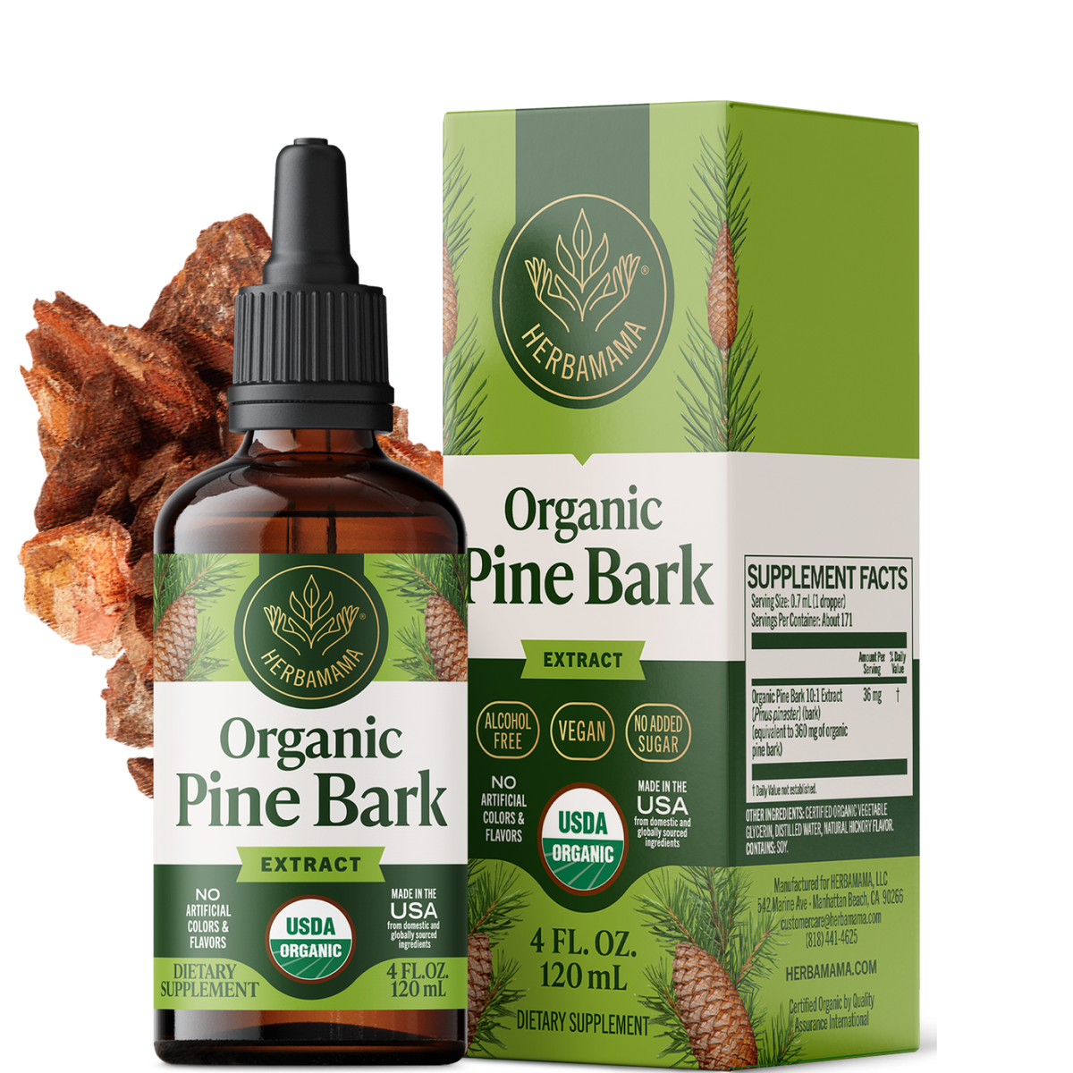 USDA Organic Pine Bark Drops - 4 Fl. Oz. Bottle