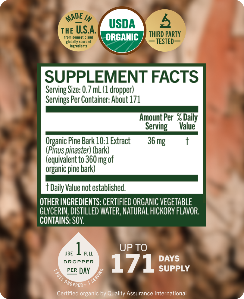 USDA Organic Pine Bark Drops - 4 Fl. Oz. Bottle