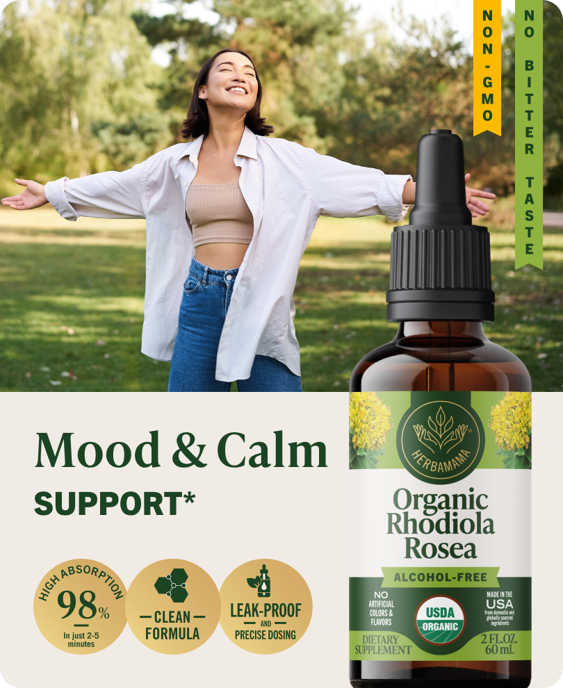 USDA Organic Rhodiola Rosea Drops - 2 Fl. Oz. Bottle