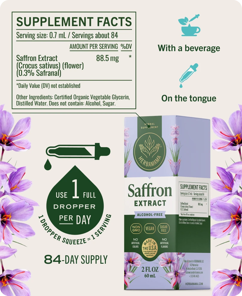 Saffron Extract Drops - 2 Fl. Oz. Bottle