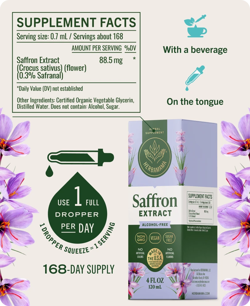 Saffron Extract Drops - 4 Fl. Oz. Bottle