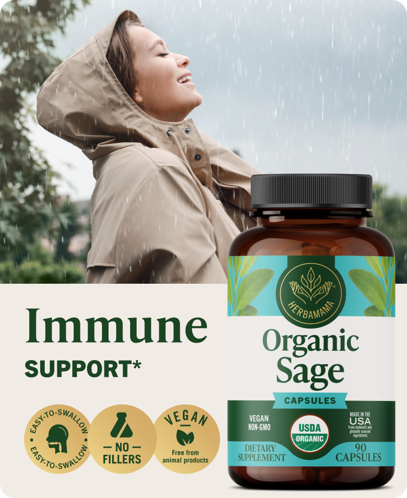 USDA Organic Sage Capsules - 90 CT