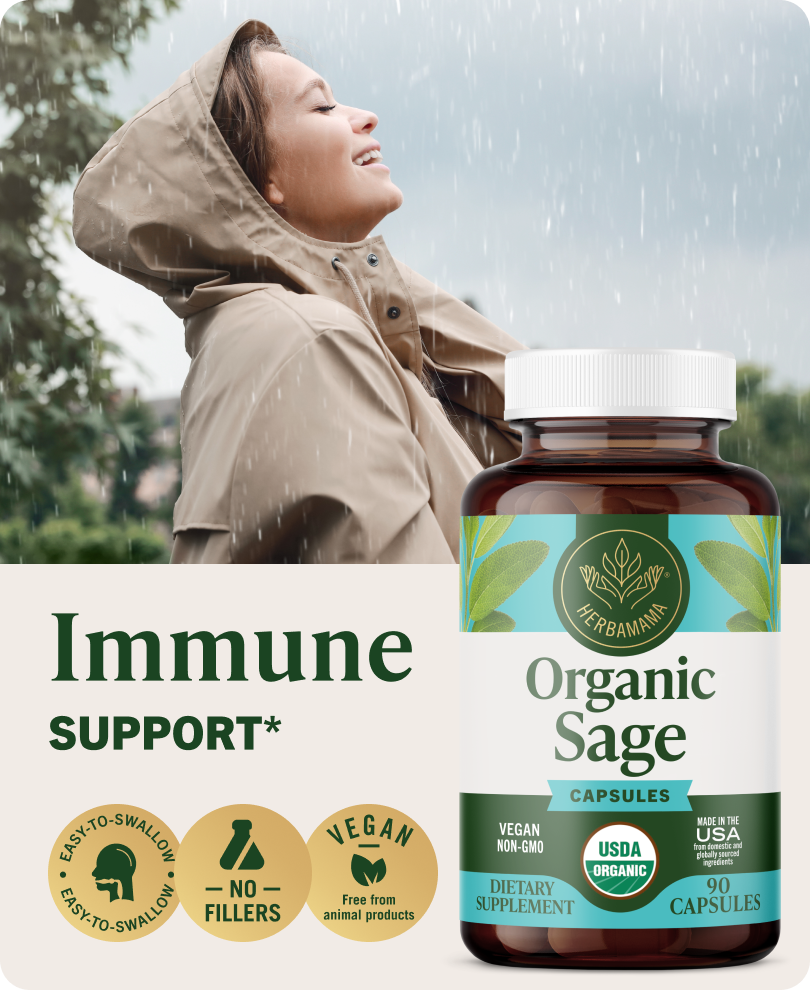 USDA Organic Sage Capsules - 90 CT
