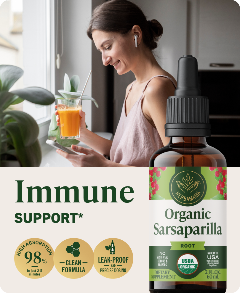 USDA Organic Sarsaparilla Root Drops - 2 Fl. Oz. Bottle