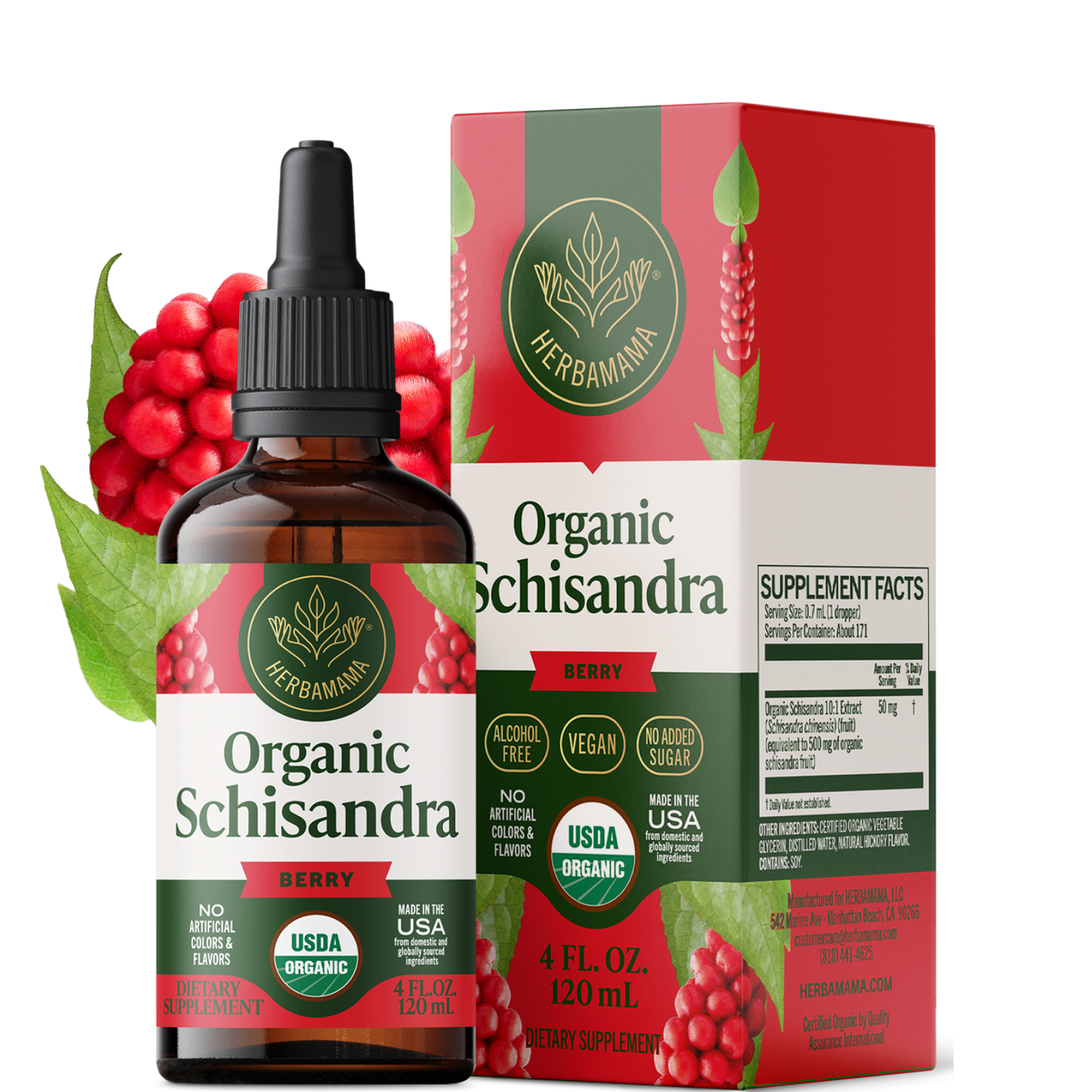 USDA Organic Schisandra Berry Drops - 4 Fl. Oz. Bottle