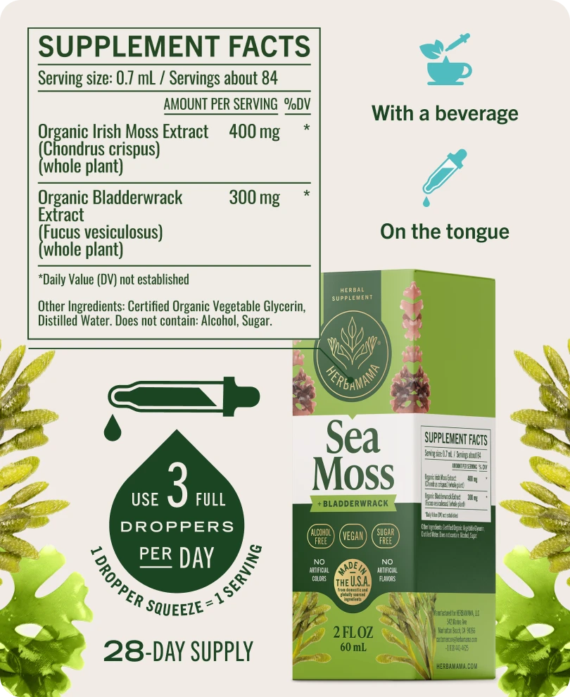 Sea Moss & Bladderwrack Drops - 2 Fl. Oz. Bottle