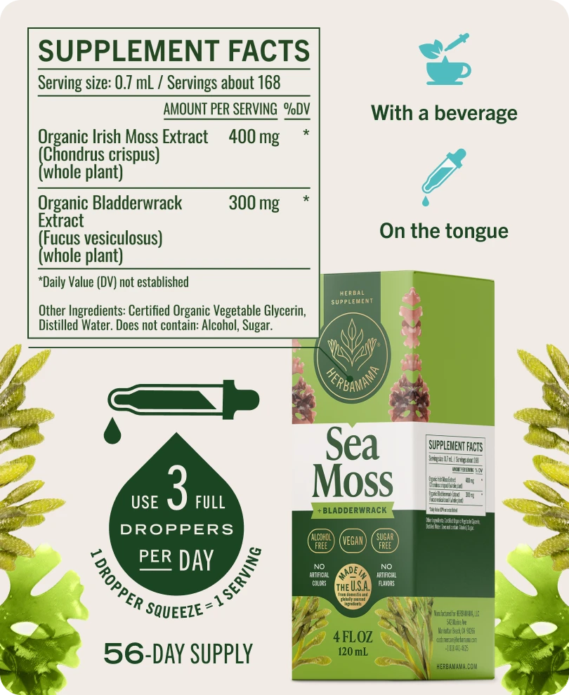 Sea Moss & Bladderwrack Drops - 4 Fl. Oz. Bottle