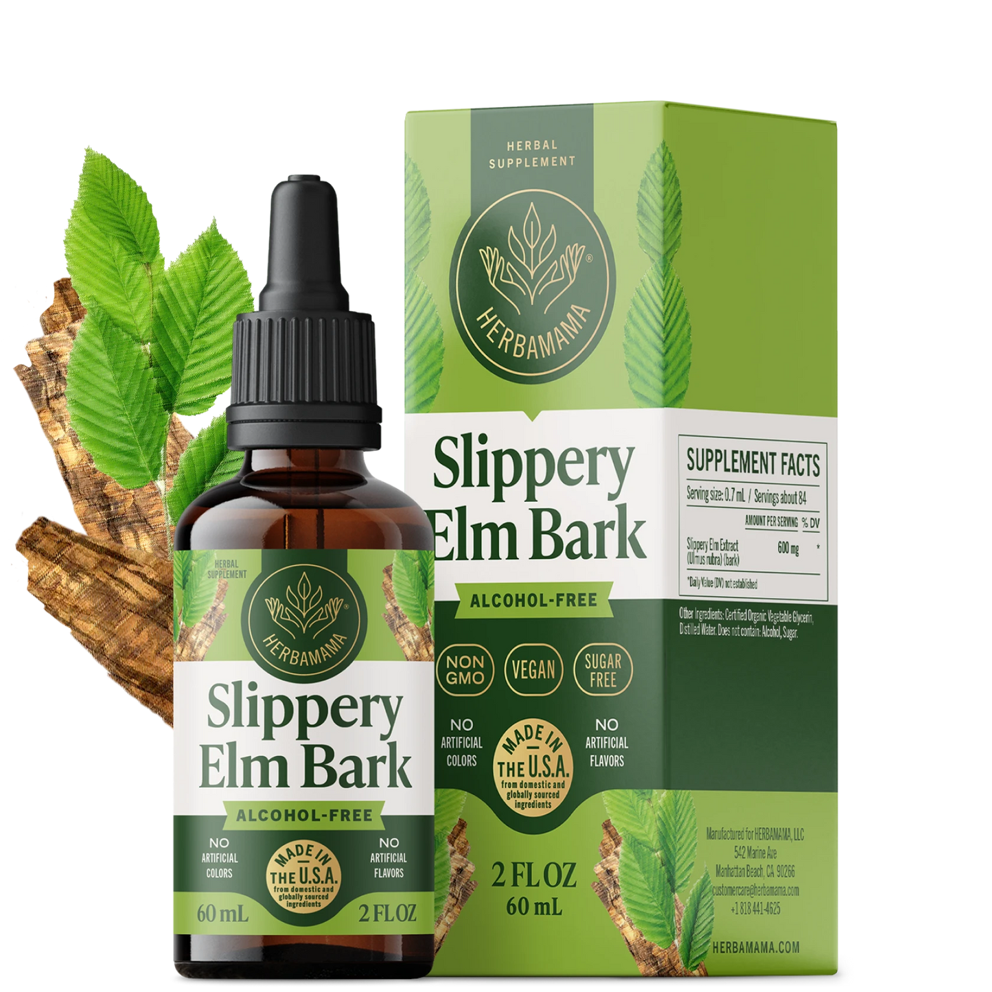 Slippery Elm Bark Drops - 2 Fl. Oz. Bottle