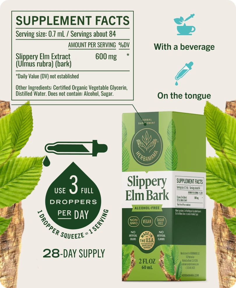 Slippery Elm Bark Drops - 2 Fl. Oz. Bottle