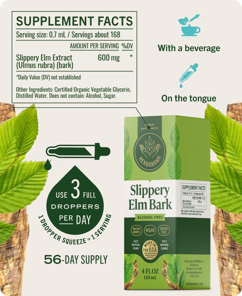Slippery Elm Bark Drops - 4 Fl. Oz. Bottle