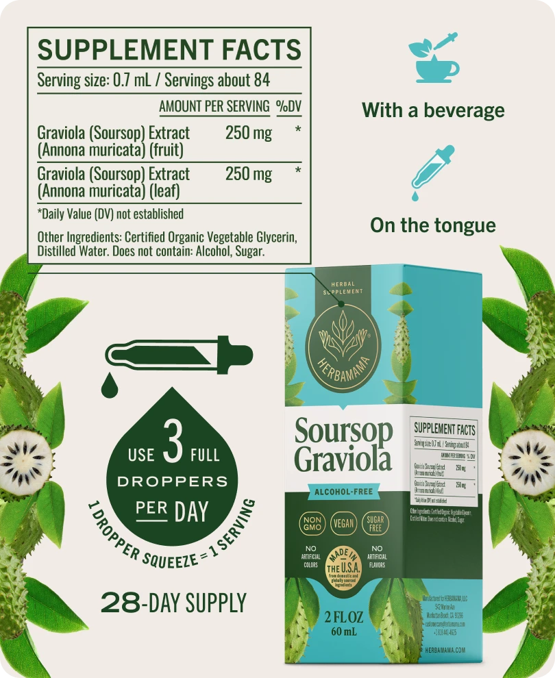 Soursop Graviola Drops - 2 Fl. Oz. Bottle