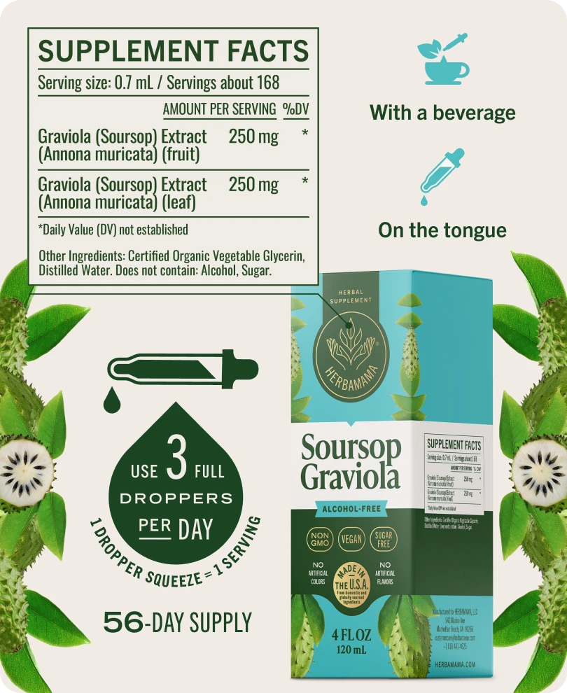Soursop Graviola Drops - 4 Fl. Oz. Bottle