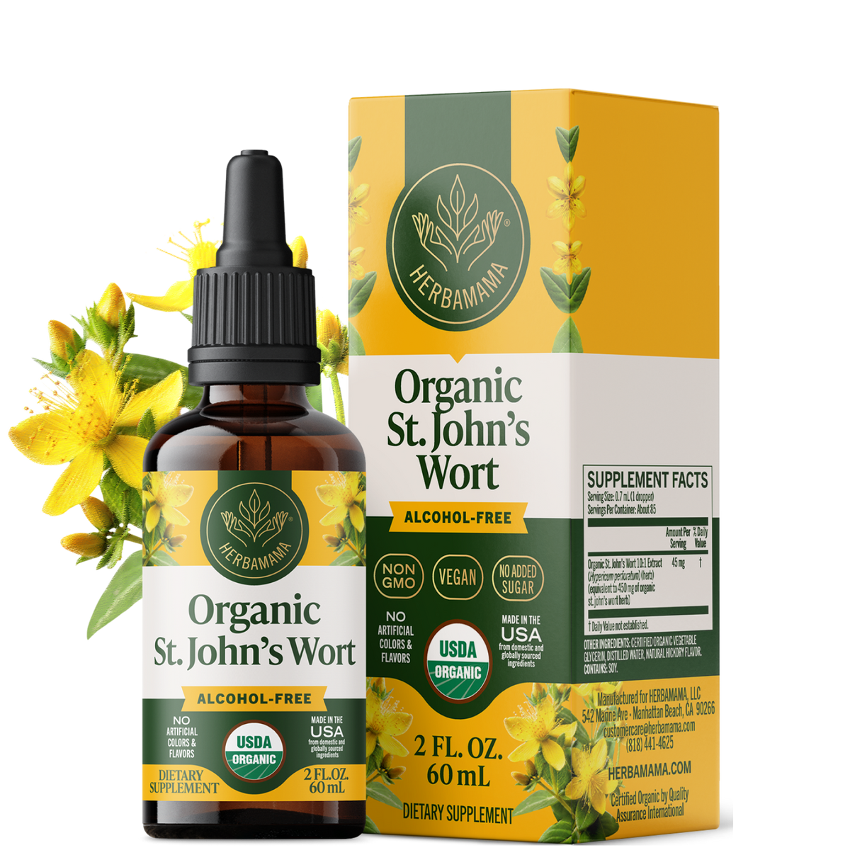USDA Organic St. John’s Wort Drops - 2 Fl. Oz. Bottle