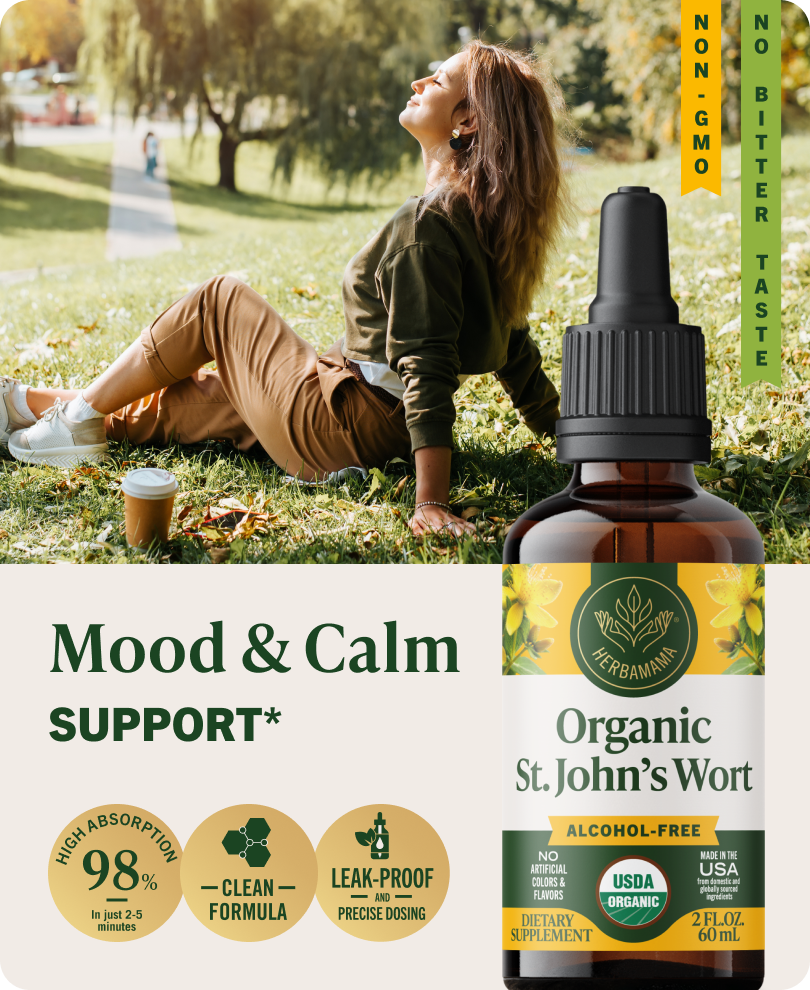 USDA Organic St. John’s Wort Drops - 2 Fl. Oz. Bottle