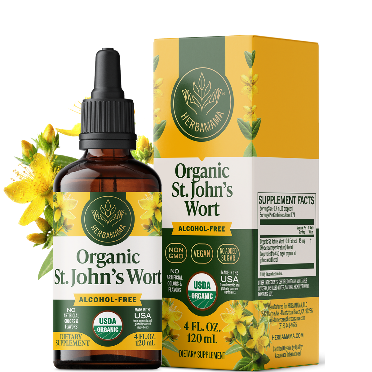 USDA Organic St. John’s Wort Drops - 4 Fl. Oz. Bottle