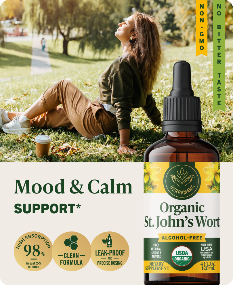 USDA Organic St. John’s Wort Drops - 4 Fl. Oz. Bottle