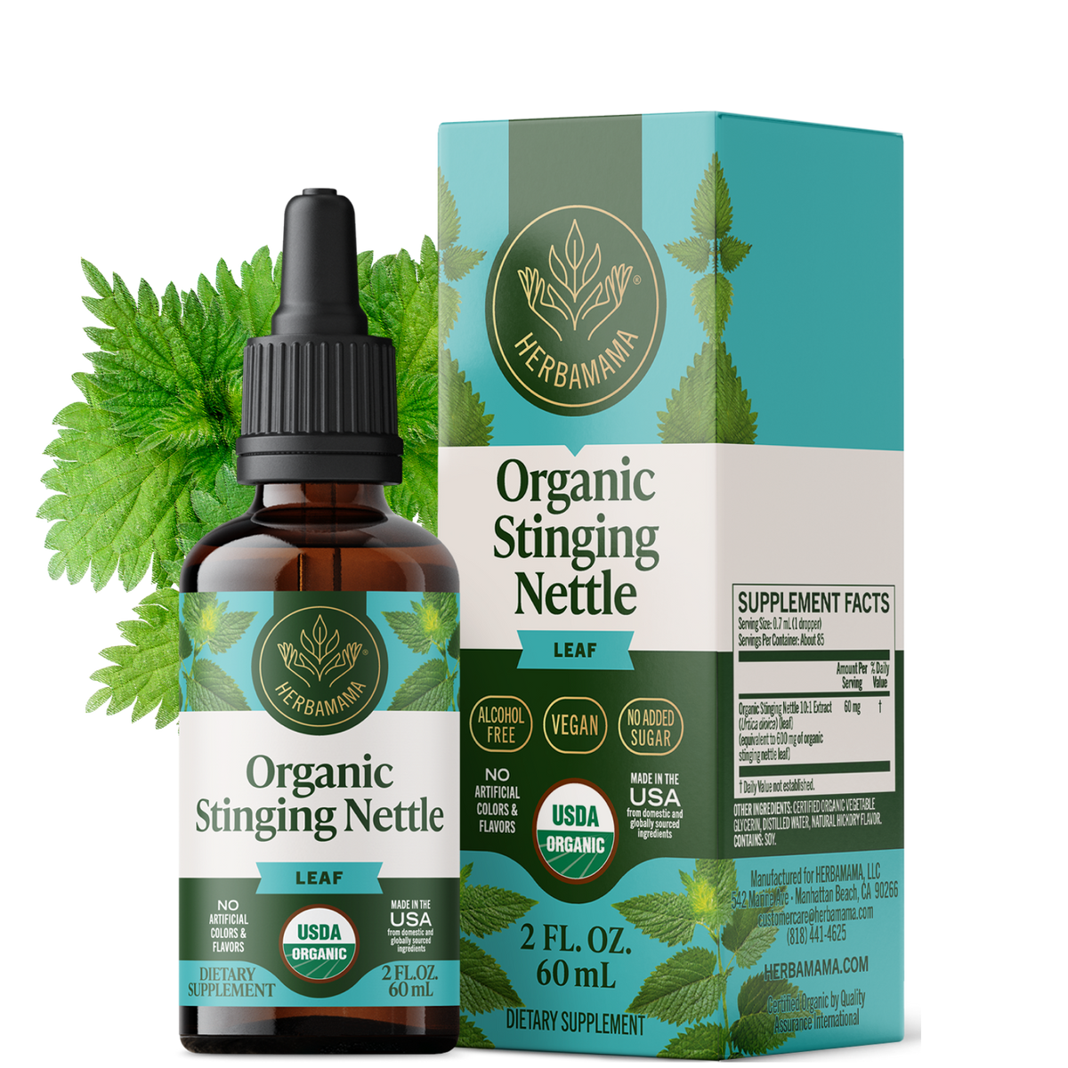 USDA Organic Stinging Nettle Leaf Drops - 2 Fl. Oz. Bottle