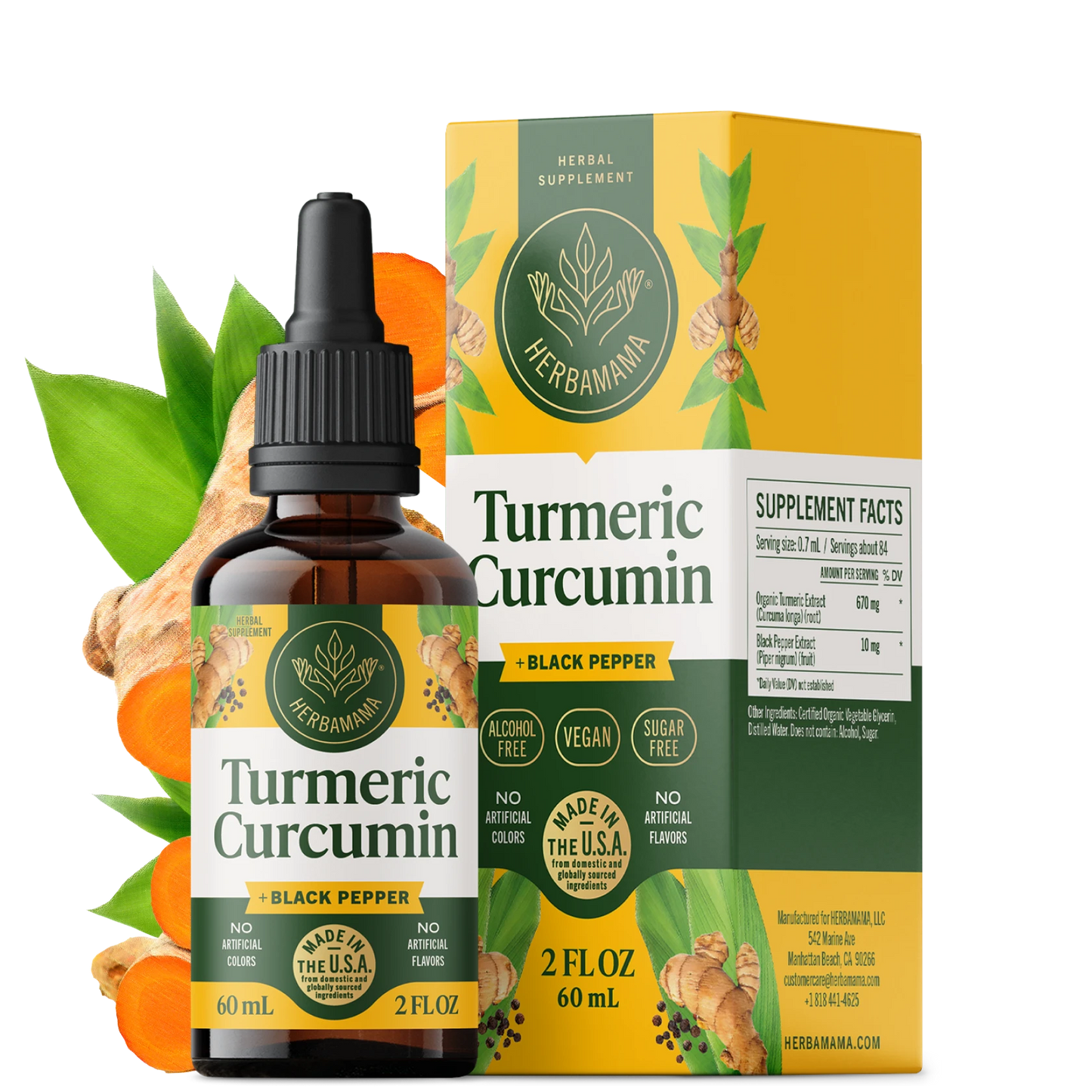 Turmeric Curcumin with Black Pepper Drops - 2 Fl. Oz. Bottle