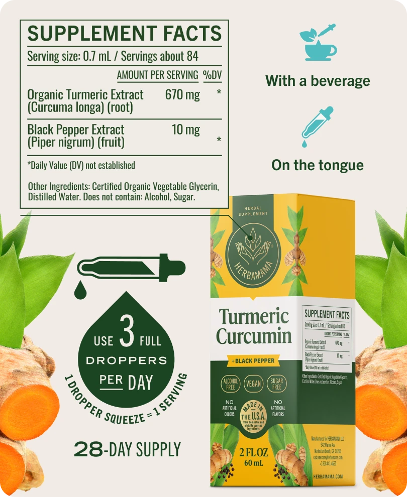 Turmeric Curcumin with Black Pepper Drops - 2 Fl. Oz. Bottle