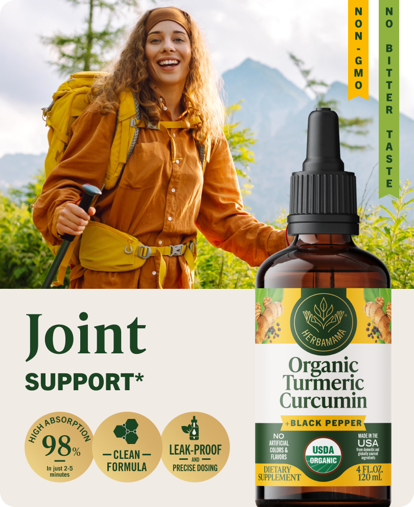USDA Organic Turmeric + Black Pepper Drops - 4 Fl. Oz. Bottle