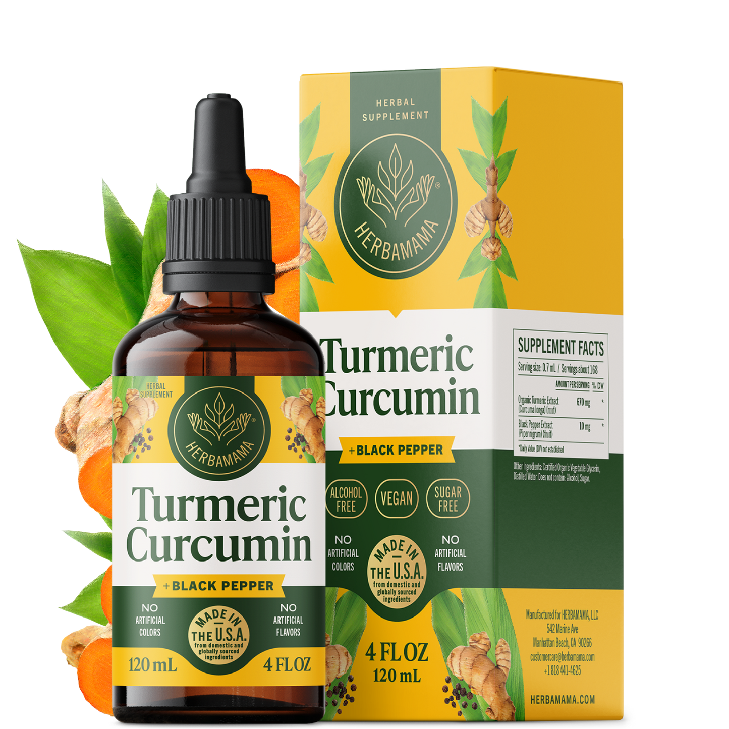 Turmeric Curcumin with Black Pepper Drops - 4 Fl. Oz. Bottle