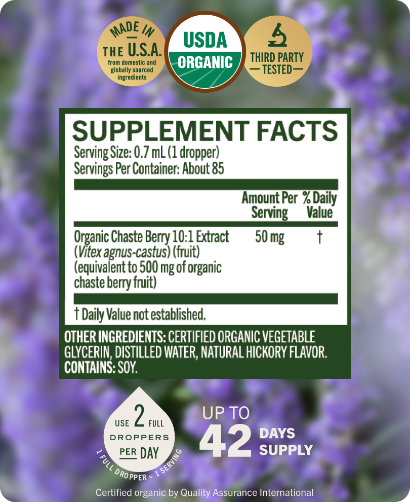 USDA Organic Vitex Berry Drops - 2 Fl. Oz. Bottle