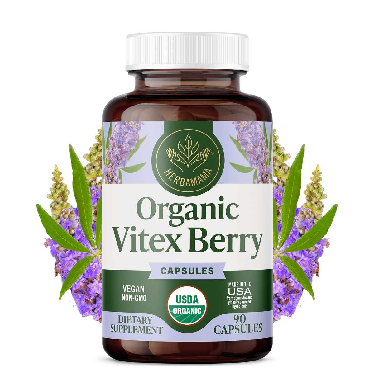 USDA Organic Vitex Berry Capsules - 90 CT