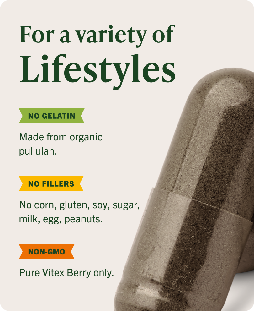 USDA Organic Vitex Berry Capsules - 90 CT