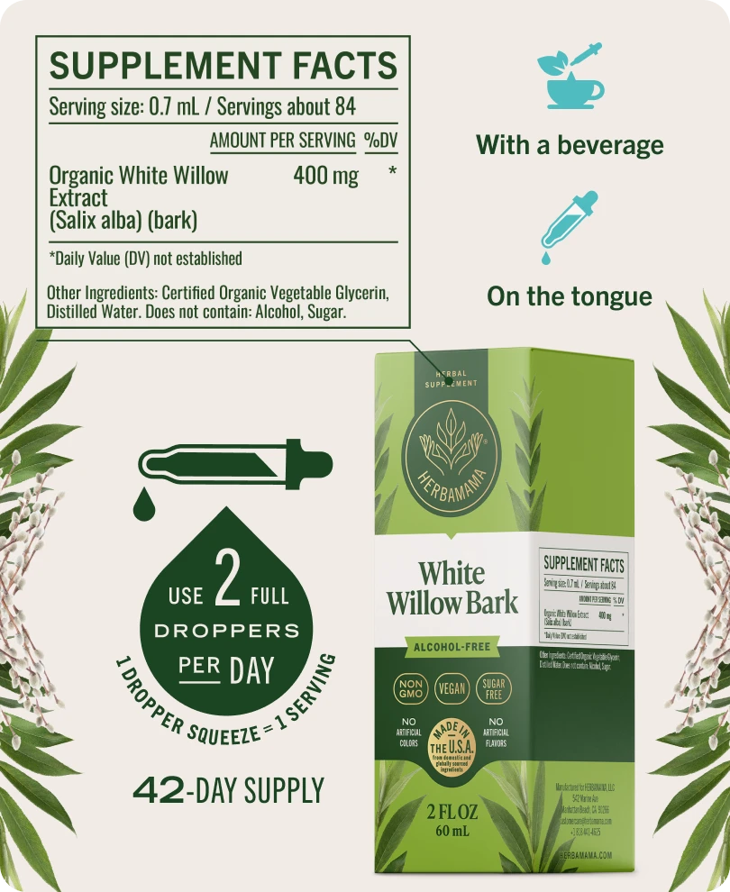 White Willow Bark Drops - 2 Fl. Oz. Bottle