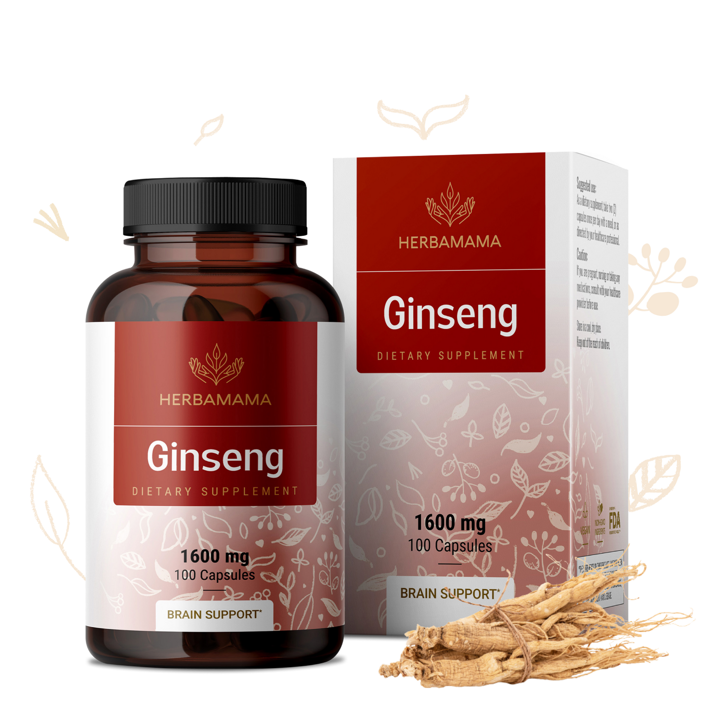 Ginseng Supplement - 100 Capsules