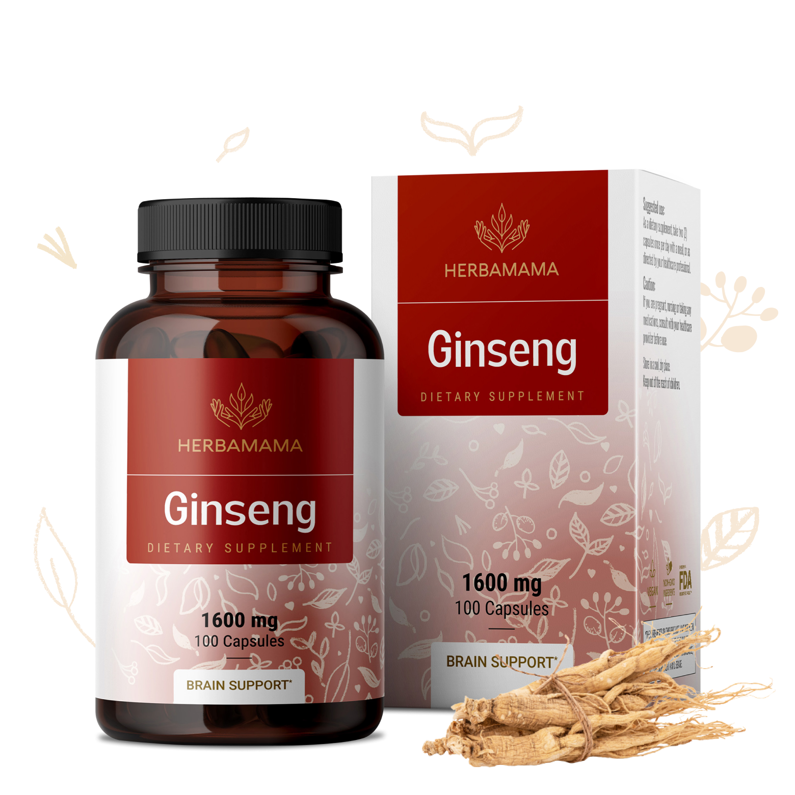 Ginseng Supplement - 100 Capsules