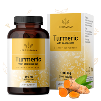 Turmeric with Black Pepper Supplement - 250 Capsules