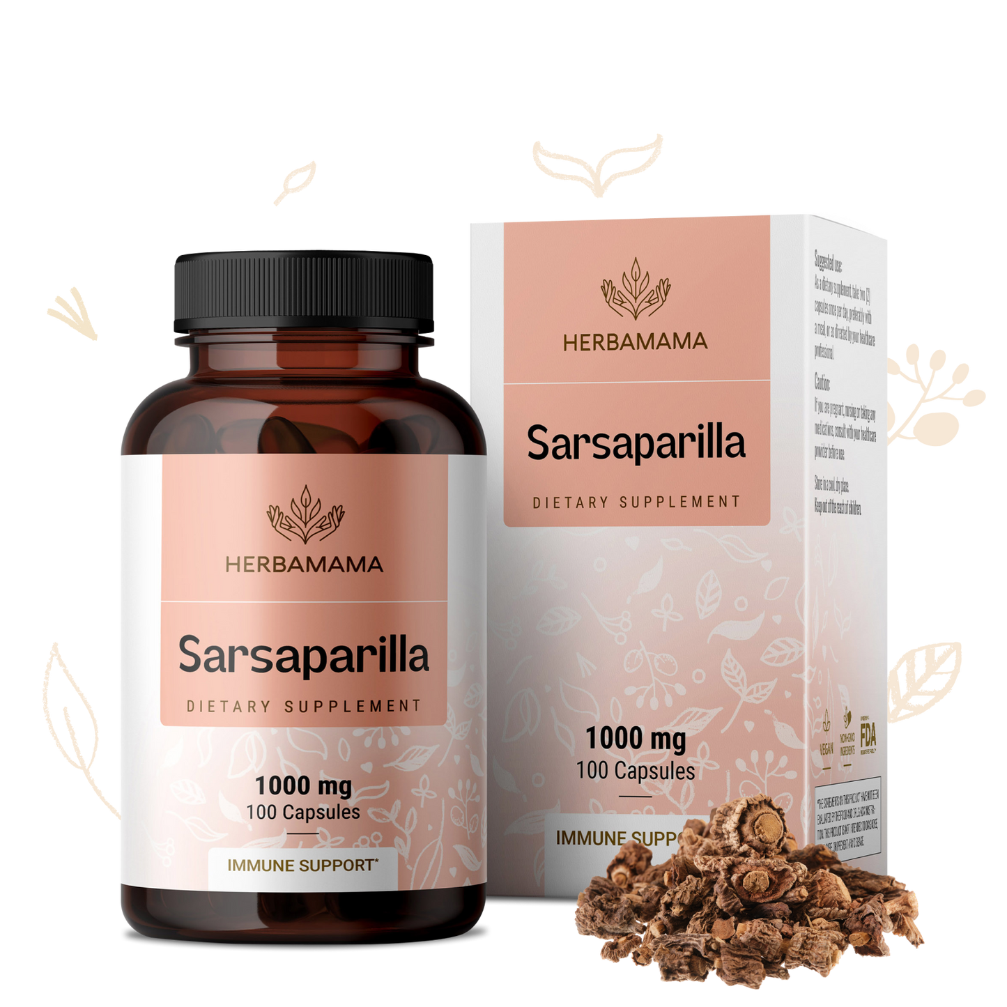 Sarsaparilla Supplement - 100 Capsules