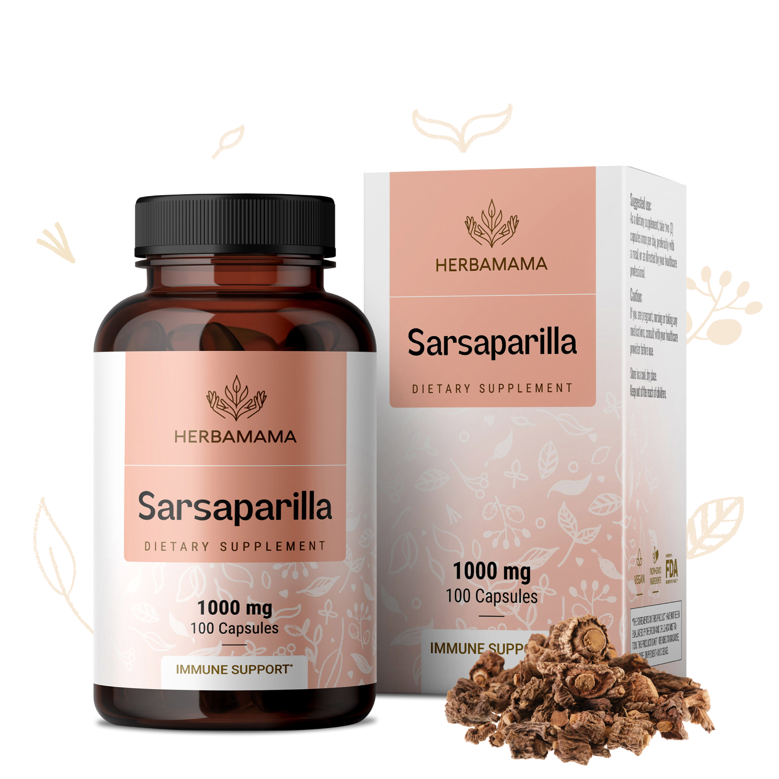 Sarsaparilla Supplement - 100 Capsules